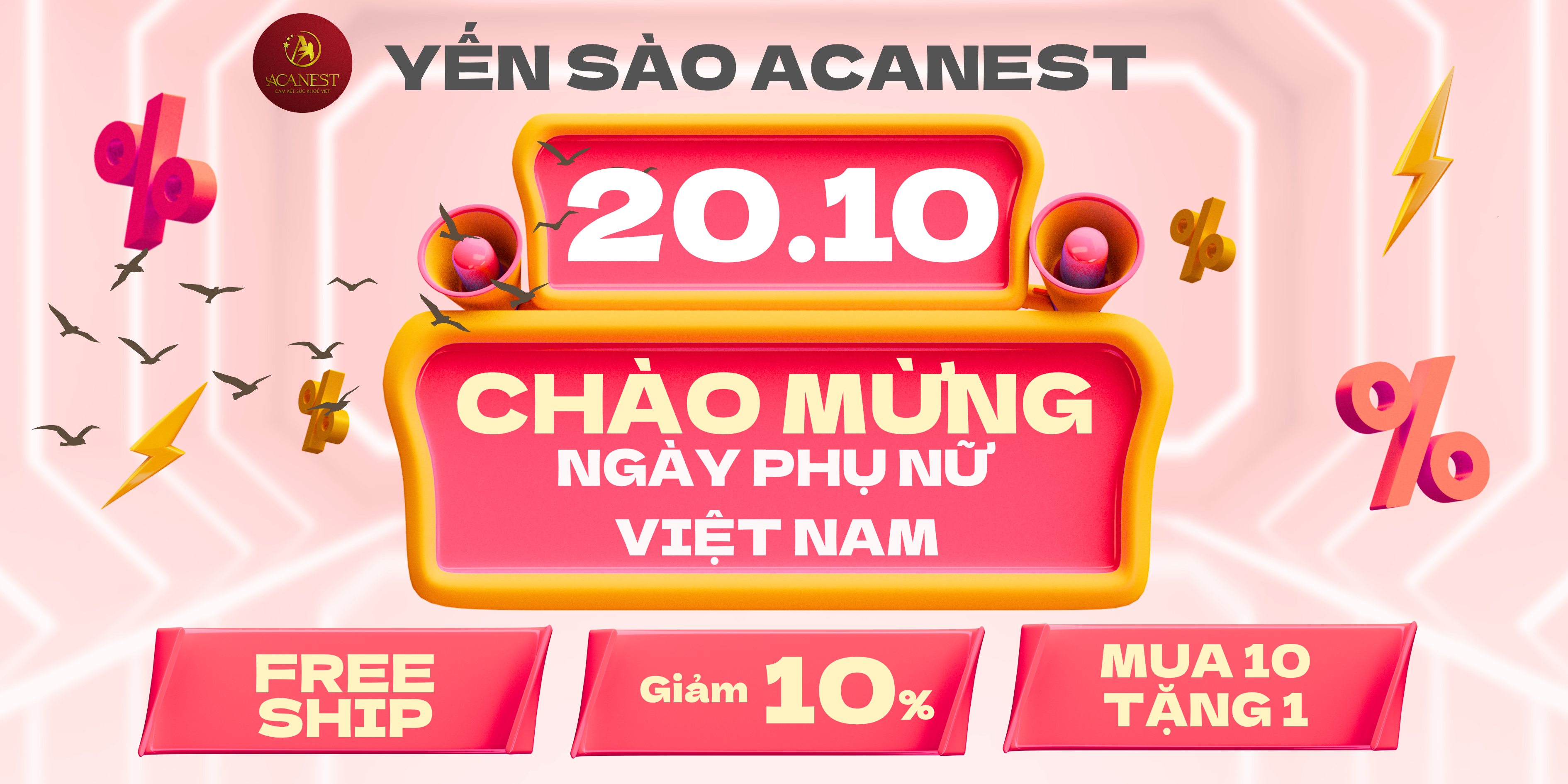 Yến sào acanest khuyến mãi ngày 20 tháng 10